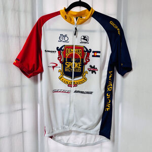 Men's Giordana Denver Colorado Spoke Cycling Jersey XL White Red Navy